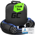 Green Cell Snap Typ 2 EV Laddkabel 11kW 7m för Tesla Model Y 3 S X. VW ID.4. Kia EV6. Hyundai IONIQ 5. Ford Mach-E.