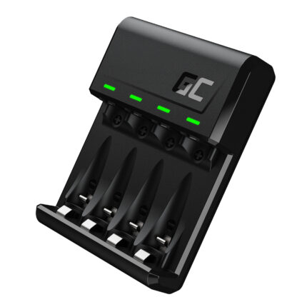 Green Cell VitalCharger Ni-MH AA och AAA batteriladdare med Micro USB och USB-C port.