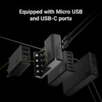 Green Cell VitalCharger Ni-MH AA och AAA batteriladdare med Micro USB och USB-C port. - Bild 3