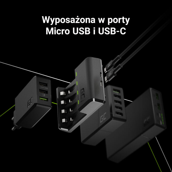 Green Cell VitalCharger Ni-MH AA och AAA batteriladdare med Micro USB och USB-C port. - Bild 4