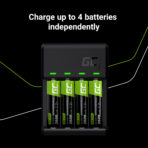 Green Cell VitalCharger Ni-MH AA och AAA batteriladdare med Micro USB och USB-C port. - Bild 5