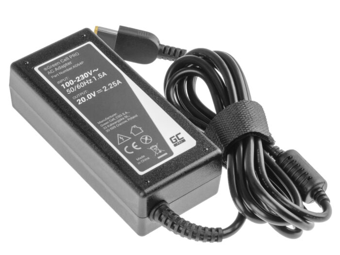 Green Cell PRO Laddare / AC-adapter 20V 2.25A 45W för Lenovo G40-30 G50-30 V110-15IAP V130-15IGM Yoga 300-11IBR ThinkPad X240. - Bild 4