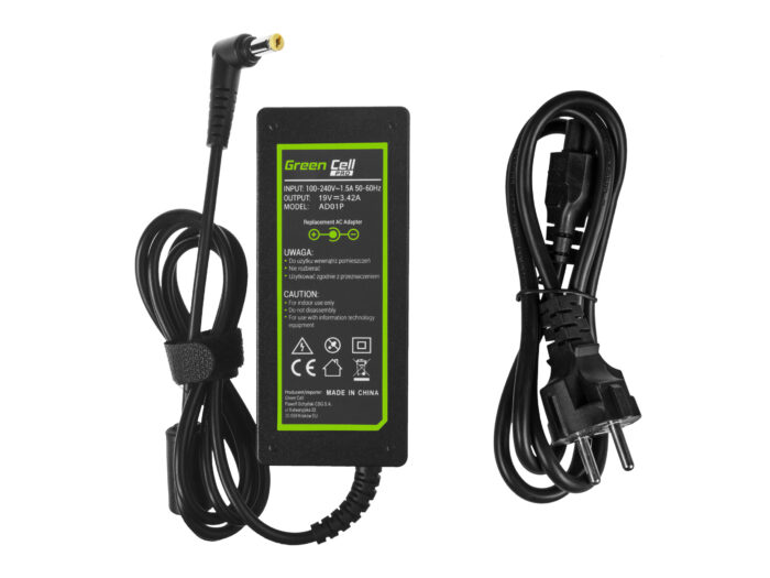 Green Cell PRO Laddare / AC Adapter 19V 3.42A 65W för Acer Aspire 5741G 5742 5742G E1-521 E1-531 E1-531G E1-570 E1-571 E1-571G. - Bild 5