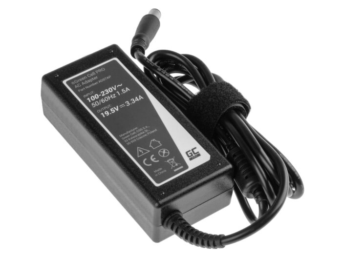 Green Cell PRO Laddare / AC-adapter 19.5V 3.34A 65W för Dell Latitude E6330 E6410 E6430 E6530 E7440 Inspiron 15 5558 15R N5110. - Bild 4