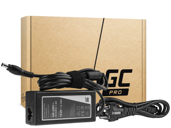 Green Cell PRO Laddare / AC-adapter 19V 3.16A 60W för Samsung R519 R719 RV510 NP270E5E NP275E5E NP300E5A NP300E5E NP300E5C. - Bild 1
