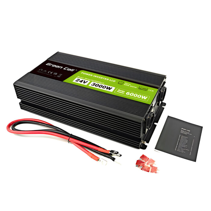 Green Cell Strömomvandlare LCD 24 V 3000W/60000W fordonsomvandlare med display - ren sinusvåg. - Bild 4