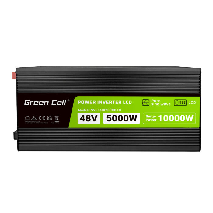 Green Cell PowerInverter LCD 48V 5000W/10000W bilomvandlare med display - ren sinusvåg. - Bild 2