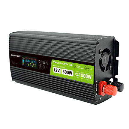 Bilströmomvandlare Green Cell 12V till 230V. 500W/1000W.