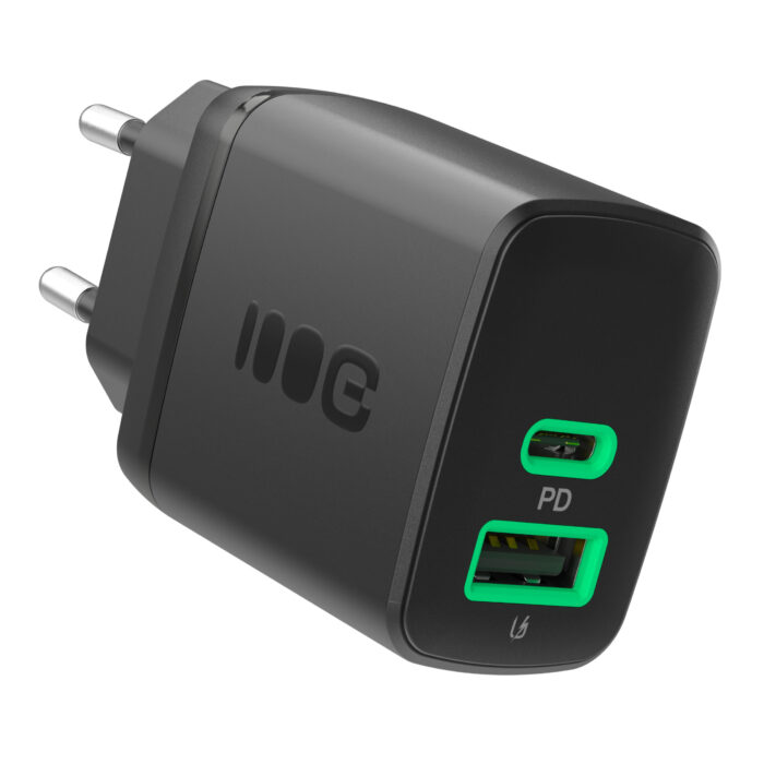 Greencell PowerSource Duo30 Laddare USB/USB-C Svart Strömadapter 30W Power Delivery. - Bild 2