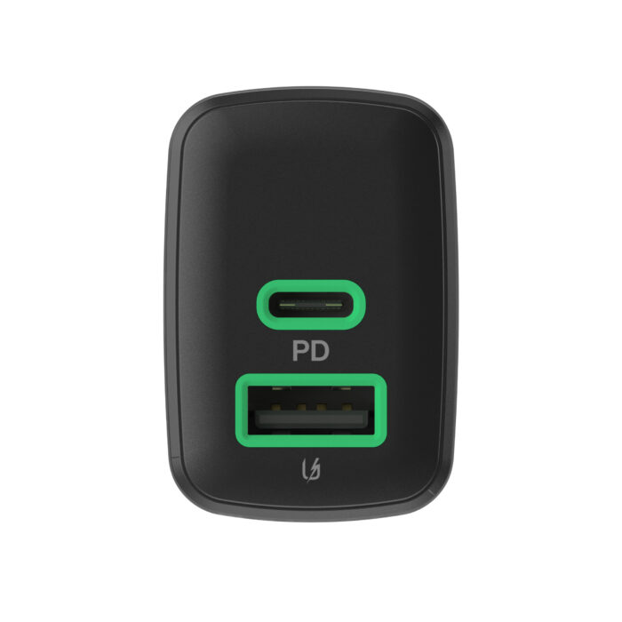 Greencell PowerSource Duo30 Laddare USB/USB-C Svart Strömadapter 30W Power Delivery. - Bild 3