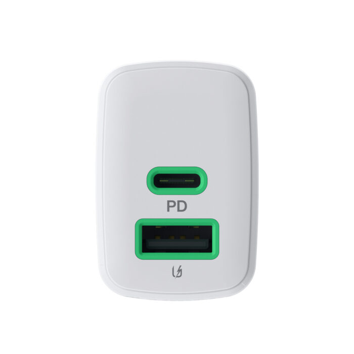 Greencell PowerSource Duo30 Laddare USB/USB-C Vit Strömadapter 30W Power Delivery. - Bild 3