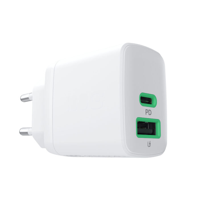 Greencell PowerSource Duo30 Laddare USB/USB-C Vit Strömadapter 30W Power Delivery. - Bild 5