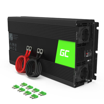 Green Cell Strömomvandlare 12V till 230V 1500W/3000W Ren sinusvåg