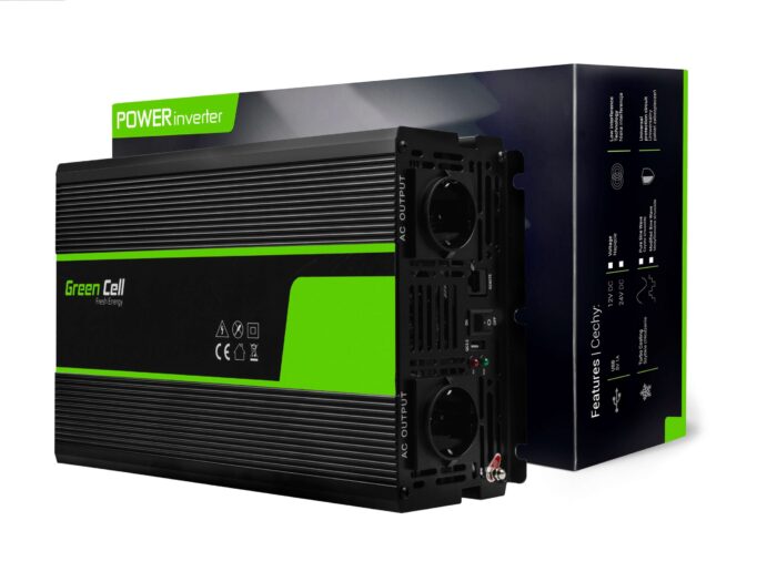 Green Cell Strömomvandlare 12V till 230V 1500W/3000W Ren sinusvåg - Bild 2