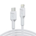 Vit USB-C - Lightning MFi 1m kabel för Apple iPhone Green Cell PowerStream. med snabbladdning via Power Delivery.