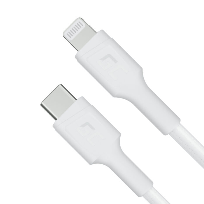 Vit USB-C - Lightning MFi 1m kabel för Apple iPhone Green Cell PowerStream. med snabbladdning via Power Delivery. - Bild 2