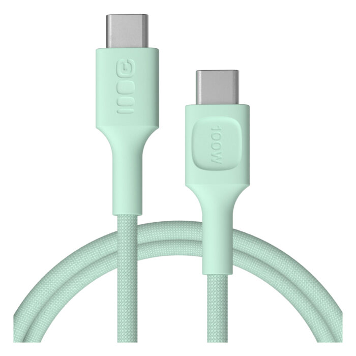 USB-C-kabel 1.2m 100W Greencell PowerStream Snabbladdning PD Mint Grön - Bild 1