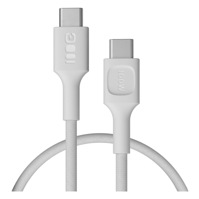 USB-C-kabel 0.3m 100W Greencell PowerStream Snabbladdning PD Snövit. - Bild 1