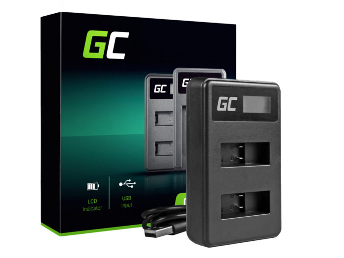 Green Cell Laddare AHBBP-501 för GoPro AHDBT-501. Hero 5 Hero 6 Hero 7 HD Svart Vit Silver Edition (4.35V 2.5W 0.6A). - Bild 1