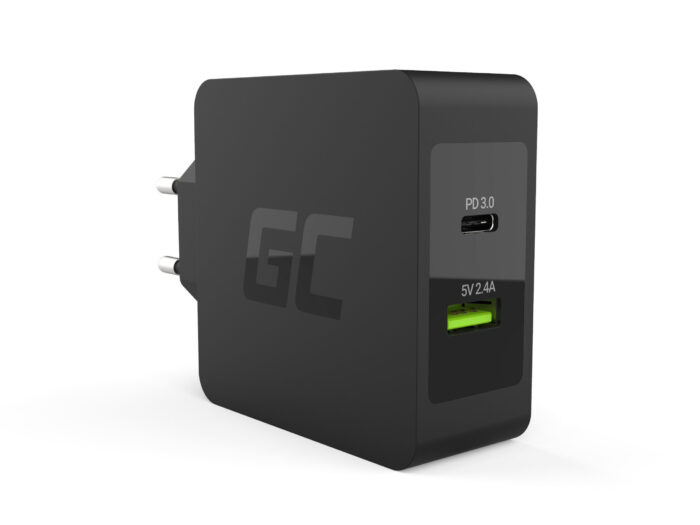 Green Cell Laddare USB-C 45W PD med USB-C kabel och extra USB-port för Asus ZenBook. HP Spectre. HP Envy x2 och andra. - Bild 1