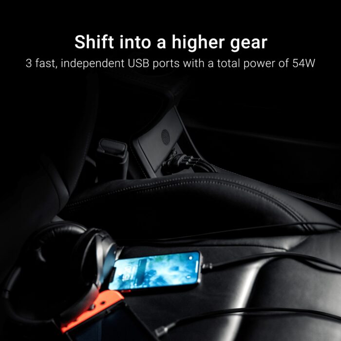 Green Cell PowerRide 54W 3xUSB 18W Bil laddare med Ultra Charge snabbladdningsteknologi. - Bild 2