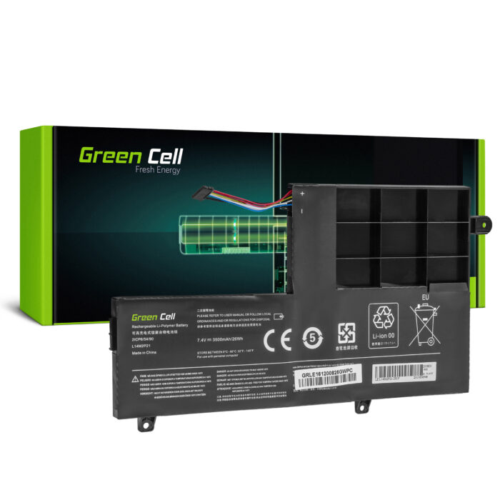 Green Cell batteri L14L2P21 L14M2P21 för Lenovo Yoga 500-14 500-14IBD 500-14ISK 500-15 500-15IBD 500-15ISK - Bild 1