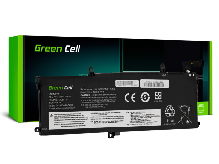 Green Cell -batteri L18L3P71 L18M3P71 för Lenovo ThinkPad T590 T15 P15s P53s. - Bild 1