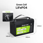 Green Cell CUBE LiFePO4 100Ah 12.8V 1280Wh Litiumjärnfosfatbatteri för Fotovoltaik. Husvagnar. Båtar. - Bild 2
