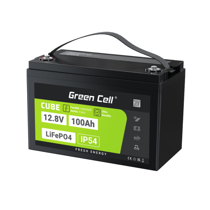 Green Cell CUBE LiFePO4 100Ah 12.8V 1280Wh Litiumjärnfosfatbatteri för Fotovoltaik. Husvagnar. Båtar. - Bild 5