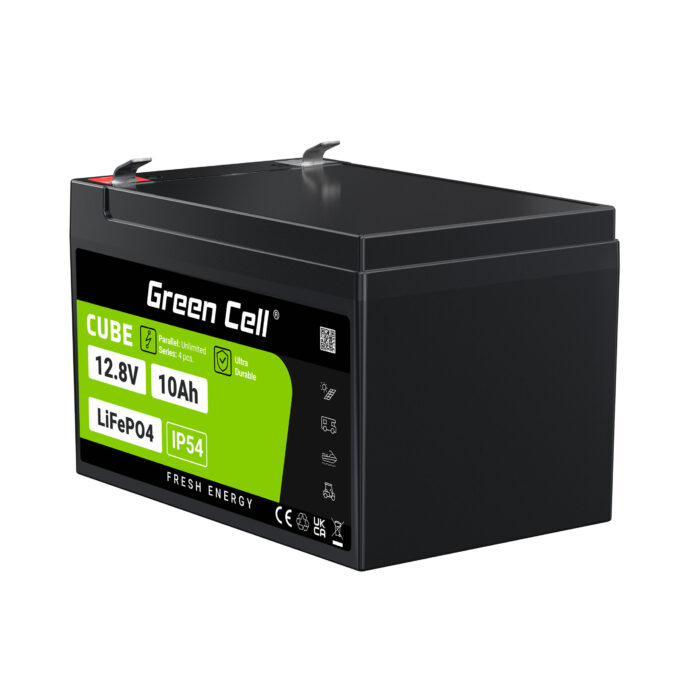 Green Cell CUBE LiFePO4 10Ah 12.8V 128Wh Litium-järn-fosfatbatteri för ström och nödbelysning. kontrollpaneler. - Bild 3
