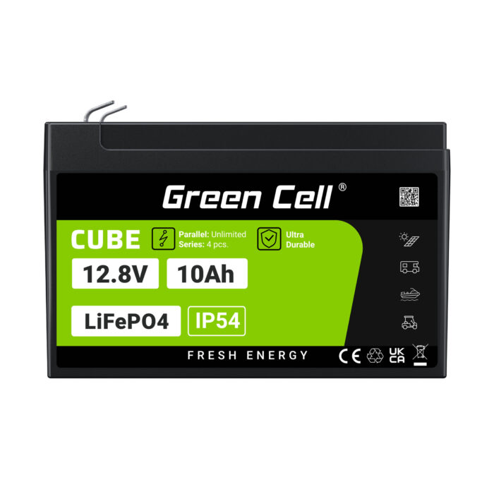 Green Cell CUBE LiFePO4 10Ah 12.8V 128Wh Litium-järn-fosfatbatteri för ström och nödbelysning. kontrollpaneler. - Bild 5