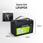 Green Cell CUBE LiFePO4 125Ah 12.8V 1600Wh Litiumjärnfosfatbatteri för Husvagn. Solenergi. Off-Grid System. Båt. - Bild 2