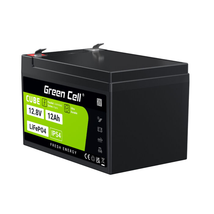Green Cell CUBE LiFePO4 12Ah 12.8V 153.6Wh Litiumjärnfosfatbatteri för rullstol. leksak. skoter. - Bild 3