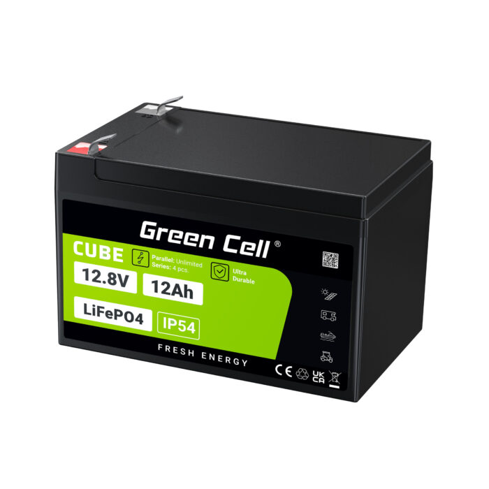 Green Cell CUBE LiFePO4 12Ah 12.8V 153.6Wh Litiumjärnfosfatbatteri för rullstol. leksak. skoter. - Bild 4