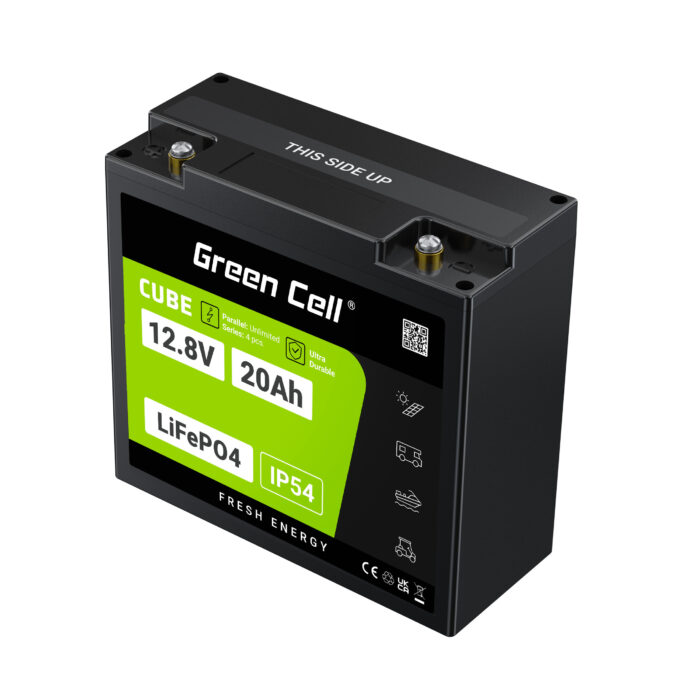 Green Cell CUBE LiFePO4 20Ah 12.8V 256Wh Litiumjärnfosfatbatteri för Traktor. Gräsklippare. Elektriska Fordon. - Bild 2