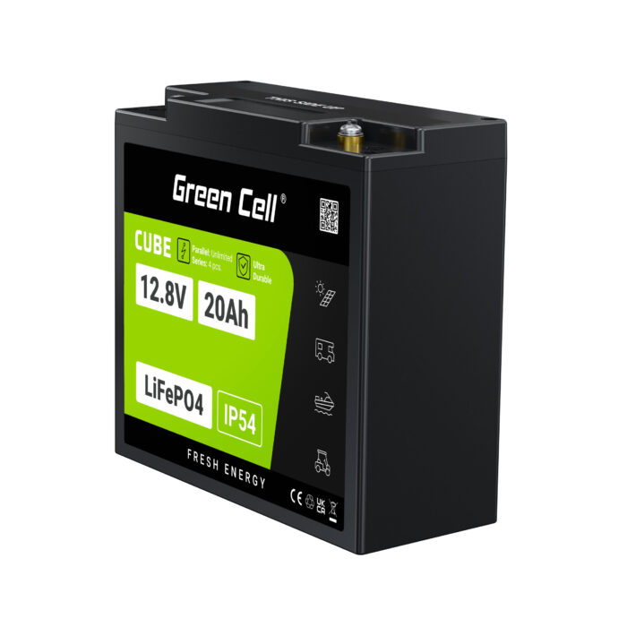 Green Cell CUBE LiFePO4 20Ah 12.8V 256Wh Litiumjärnfosfatbatteri för Traktor. Gräsklippare. Elektriska Fordon. - Bild 3