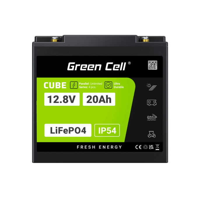 Green Cell CUBE LiFePO4 20Ah 12.8V 256Wh Litiumjärnfosfatbatteri för Traktor. Gräsklippare. Elektriska Fordon. - Bild 4