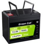 Green Cell CUBE LiFePO4 50Ah 12.8V 640Wh Litiumjärnfosfatbatteri för Husvagn. Golfvagn. Vindkraftverk