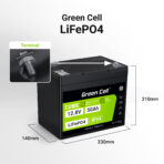 Green Cell CUBE LiFePO4 50Ah 12.8V 640Wh Litiumjärnfosfatbatteri för Husvagn. Golfvagn. Vindkraftverk - Bild 2