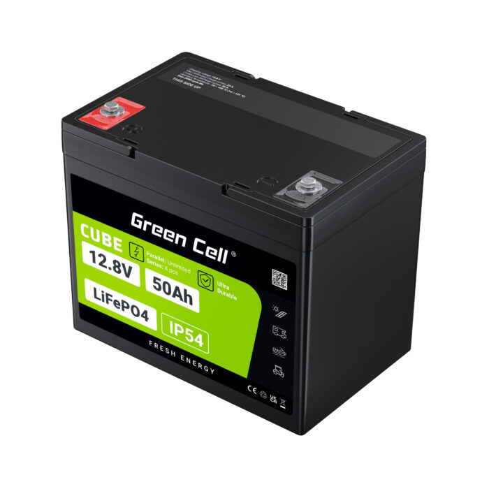 Green Cell CUBE LiFePO4 50Ah 12.8V 640Wh Litiumjärnfosfatbatteri för Husvagn. Golfvagn. Vindkraftverk - Bild 3
