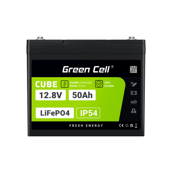 Green Cell CUBE LiFePO4 50Ah 12.8V 640Wh Litiumjärnfosfatbatteri för Husvagn. Golfvagn. Vindkraftverk - Bild 5