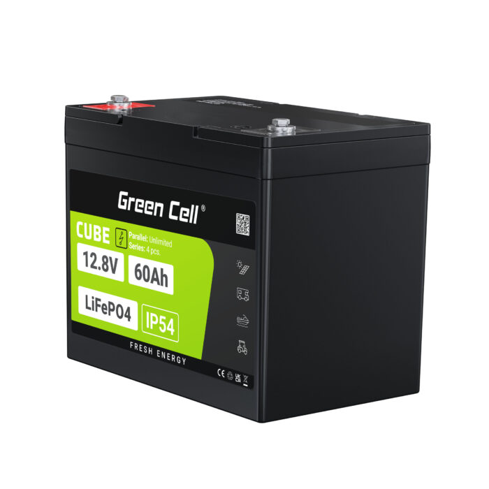 Green Cell CUBE LiFePO4 60Ah 12.8V 768Wh Litiumjärnfosfatbatteri för Elektriska Motorer. Husvagn. Lyft. - Bild 4
