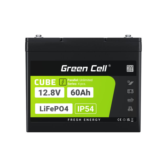Green Cell CUBE LiFePO4 60Ah 12.8V 768Wh Litiumjärnfosfatbatteri för Elektriska Motorer. Husvagn. Lyft. - Bild 5