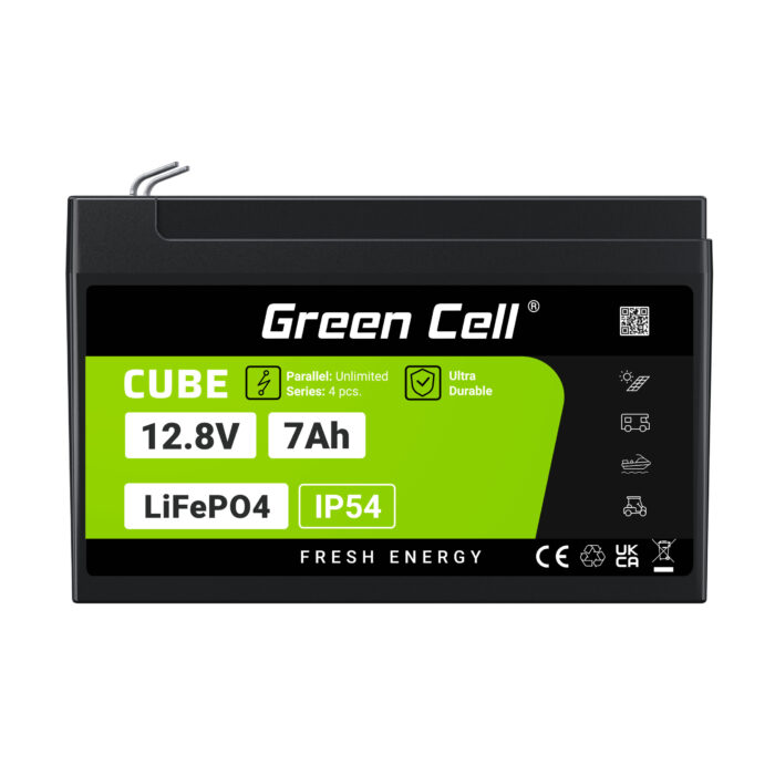 Green Cell CUBE LiFePO4 7Ah 12.8V 89.6Wh Litiumjärnfosfatbatteri för UPS. övervakning. - Bild 5