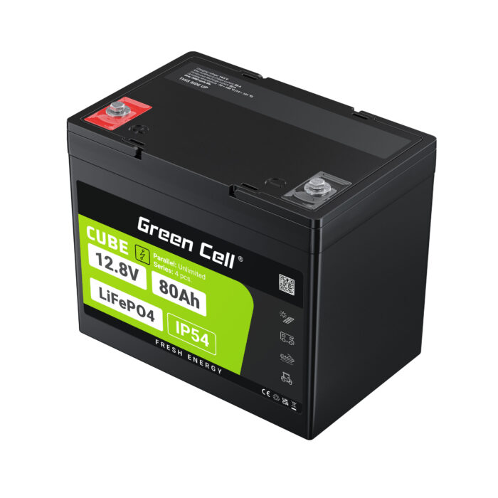 Green Cell CUBE LiFePO4 80Ah 12.8V 1024Wh Litiumjärnfosfatbatteri för Husvagn. Rengöringsutrustning. Camping - Bild 3
