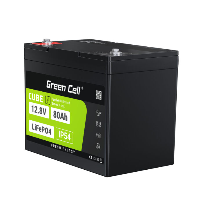Green Cell CUBE LiFePO4 80Ah 12.8V 1024Wh Litiumjärnfosfatbatteri för Husvagn. Rengöringsutrustning. Camping - Bild 4