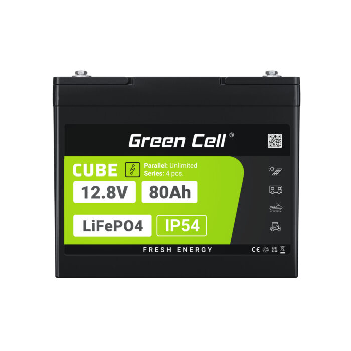 Green Cell CUBE LiFePO4 80Ah 12.8V 1024Wh Litiumjärnfosfatbatteri för Husvagn. Rengöringsutrustning. Camping - Bild 5
