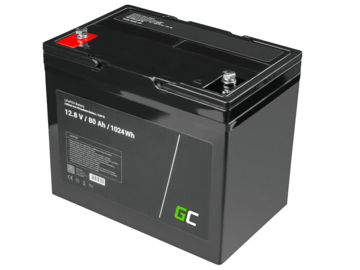 Green Cell LiFePO4 Batteri 12V 12.8V 80Ah för fotovoltaiska system. husvagnar och båtar. - Bild 1