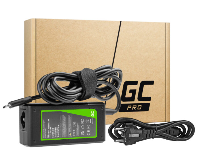 Laddare / AC-adapter / Strömförsörjning Green Cell USB-C 45W för bärbara datorer. surfplattor och telefoner. - Bild 1