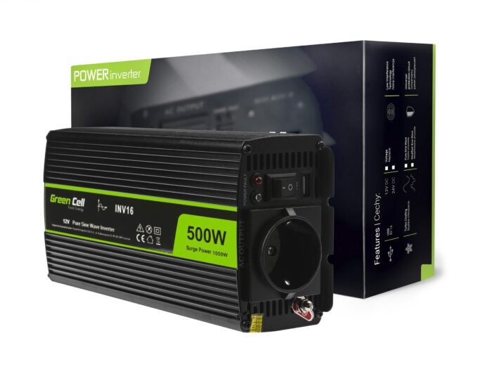 Green Cell Strömomvandlare 12V till 230V 500W/1000W Ren sinusvåg. - Bild 2